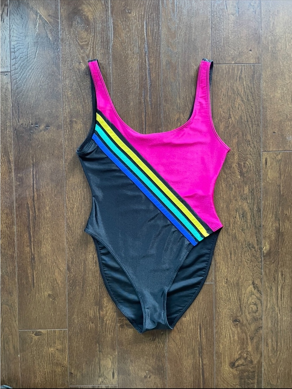Vintage 80s Bodysuit Bathing Swimsuit. Medium.